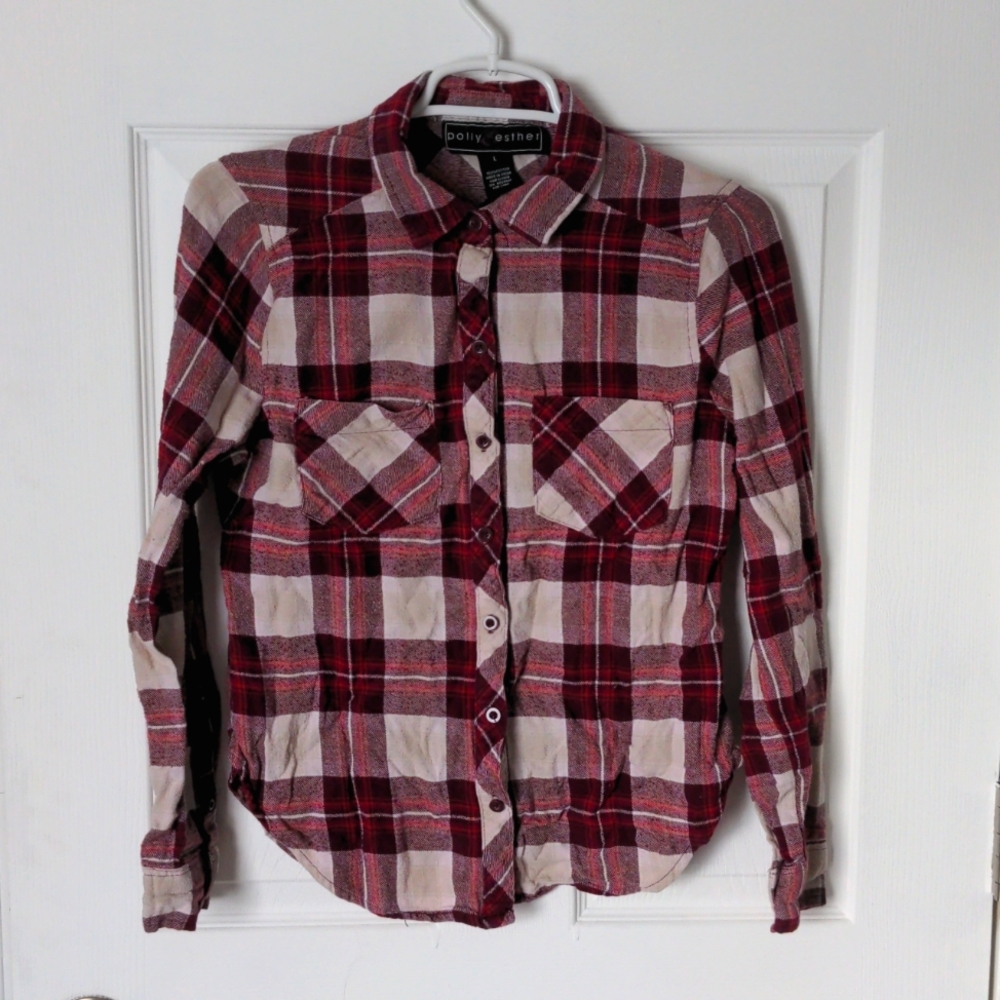 Polly & Esther large plaid button down